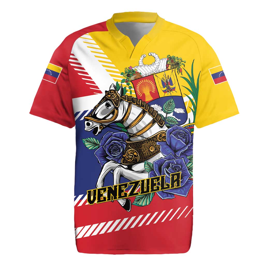 Personalized Venezuela White Horse Rugby Jersey Veneziola Flag Colors - Wonder Print Shop