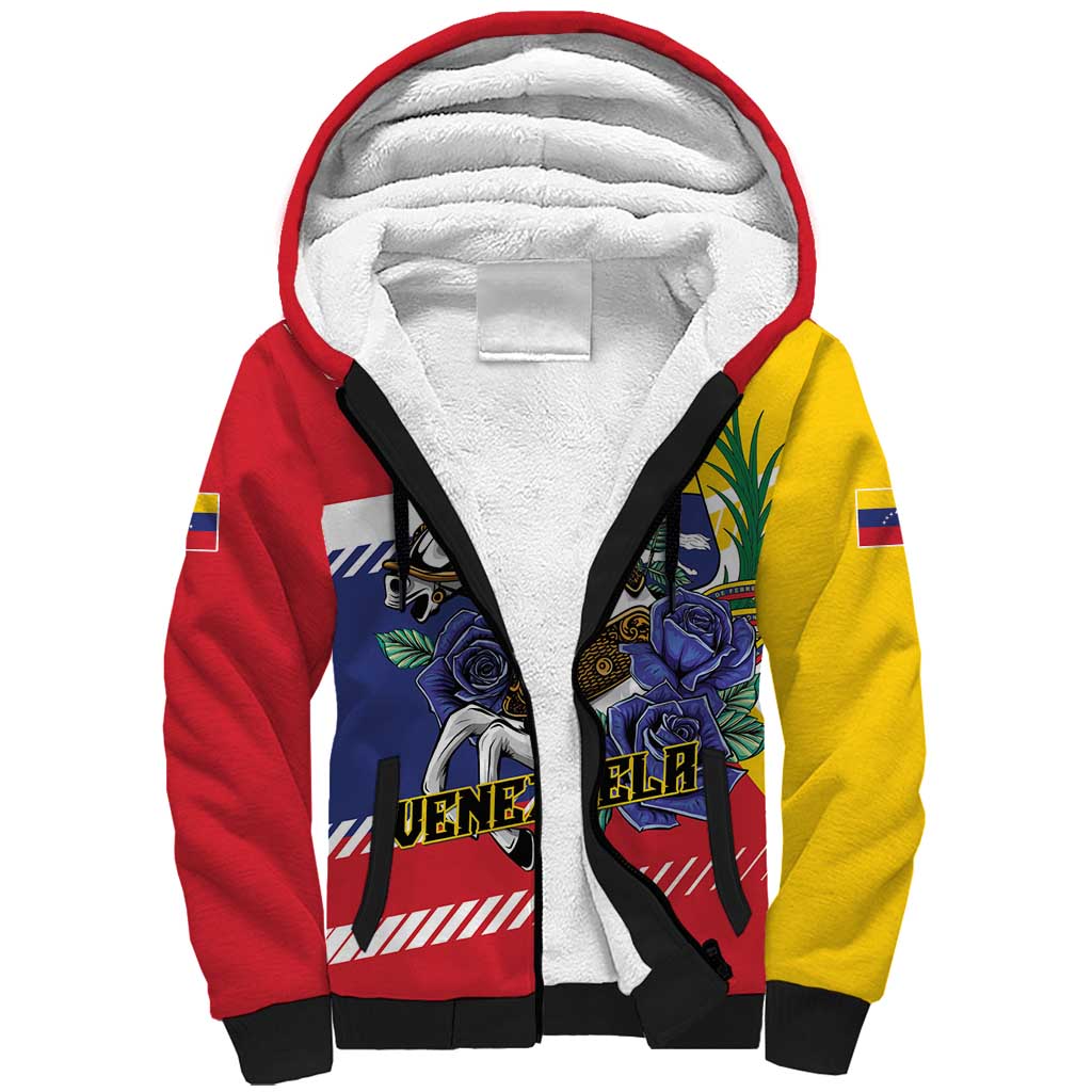 Personalized Venezuela White Horse Sherpa Hoodie Veneziola Flag Colors - Wonder Print Shop