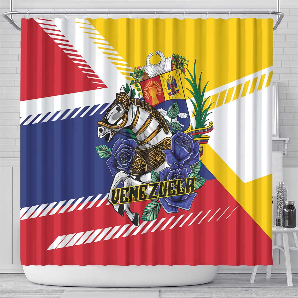 Venezuela White Horse Shower Curtain Veneziola Flag Colors - Wonder Print Shop