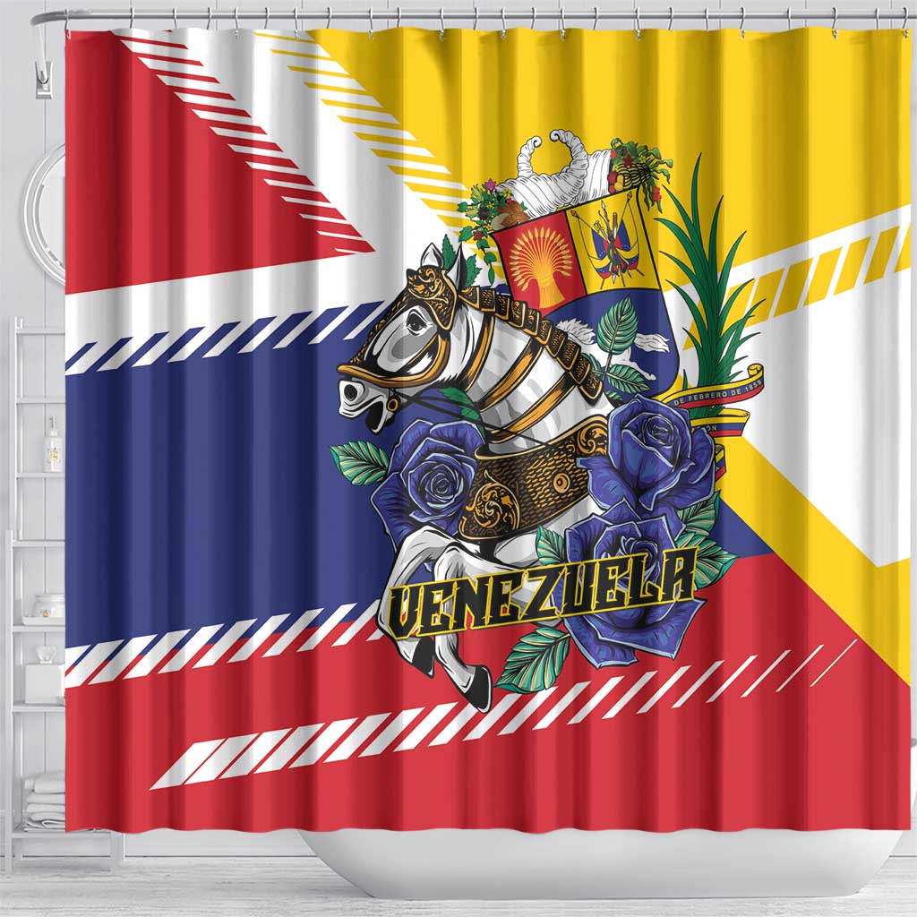 Venezuela White Horse Shower Curtain Veneziola Flag Colors - Wonder Print Shop