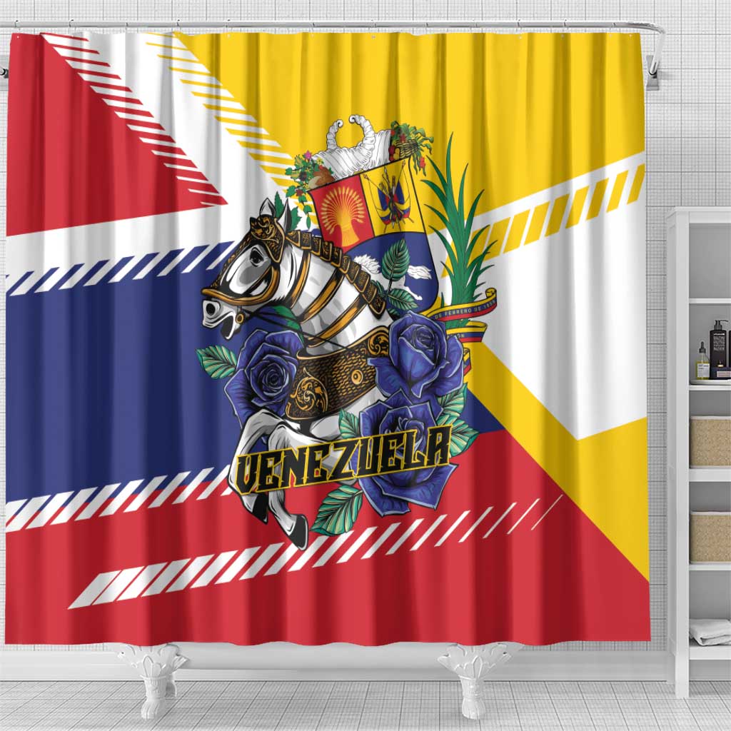 Venezuela White Horse Shower Curtain Veneziola Flag Colors - Wonder Print Shop