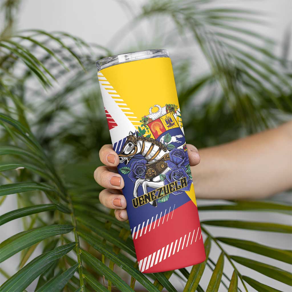 Personalized Venezuela White Horse Skinny Tumbler Veneziola Flag Colors - Wonder Print Shop