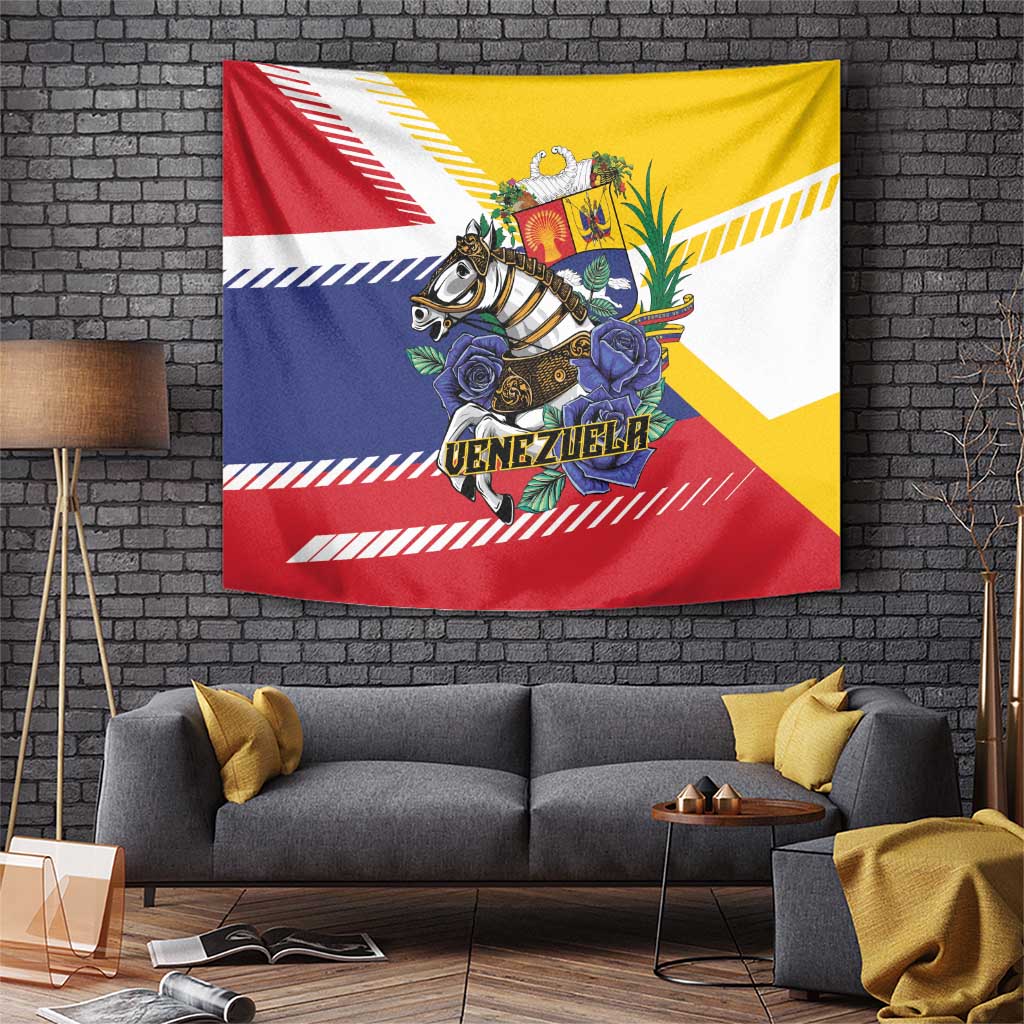 Venezuela White Horse Tapestry Veneziola Flag Colors - Wonder Print Shop