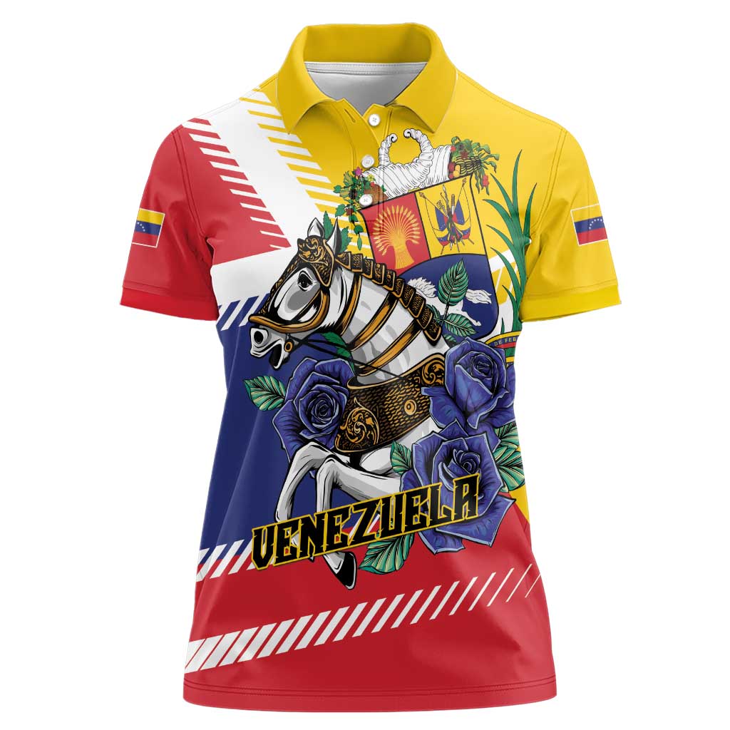 Personalized Venezuela White Horse Women Polo Shirt Veneziola Flag Colors - Wonder Print Shop