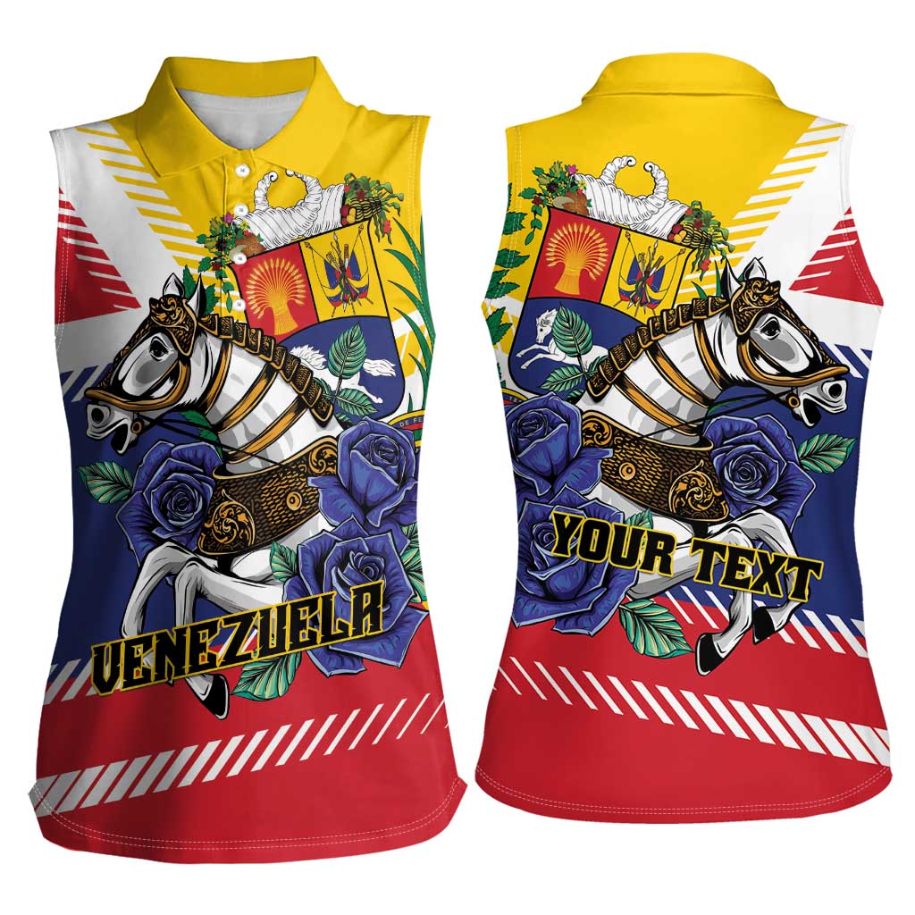 Personalized Venezuela White Horse Women Sleeveless Polo Shirt Veneziola Flag Colors - Wonder Print Shop