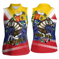 Personalized Venezuela White Horse Women Sleeveless Polo Shirt Veneziola Flag Colors - Wonder Print Shop