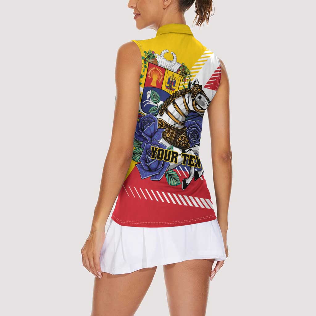 Personalized Venezuela White Horse Women Sleeveless Polo Shirt Veneziola Flag Colors - Wonder Print Shop