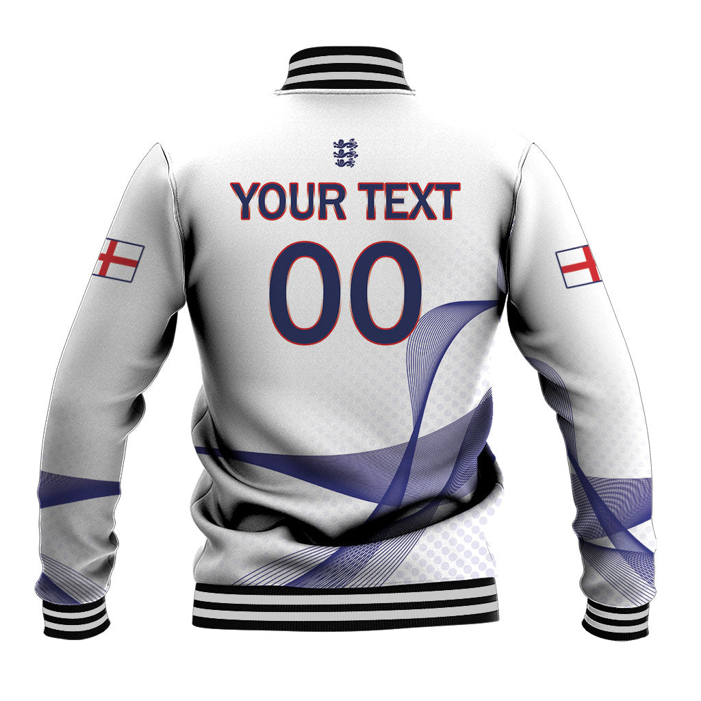 Custom England 2026 World Football Baseball Jacket Three Lions Go Champions