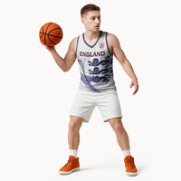 Custom England 2026 World Football Basketball Jersey Three Lions Go Champions