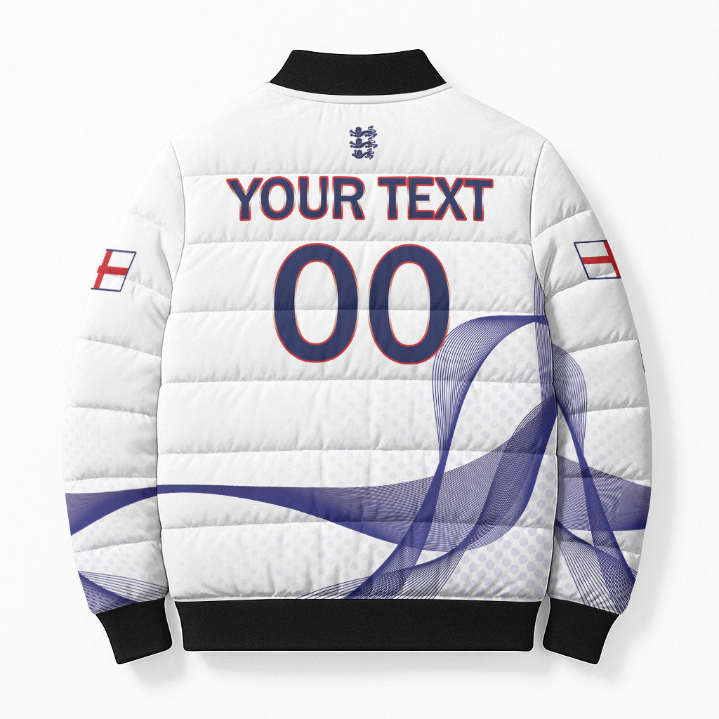 Custom England 2026 World Football Bomber Puffer Jacket Three Lions Go Champions