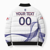 Custom England 2026 World Football Bomber Puffer Jacket Three Lions Go Champions