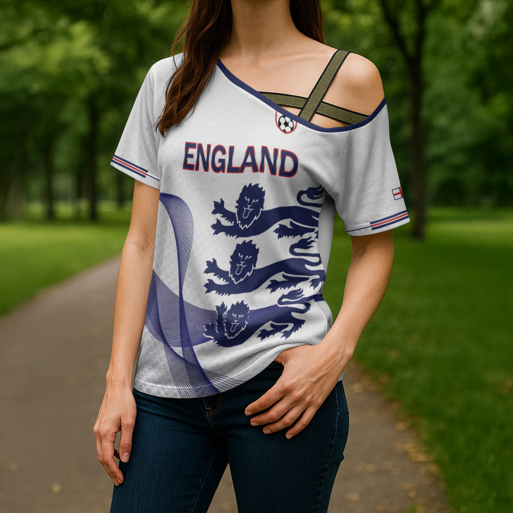 Custom England 2026 World Football Cross Shoulder Shirt Three Lions Go Champions