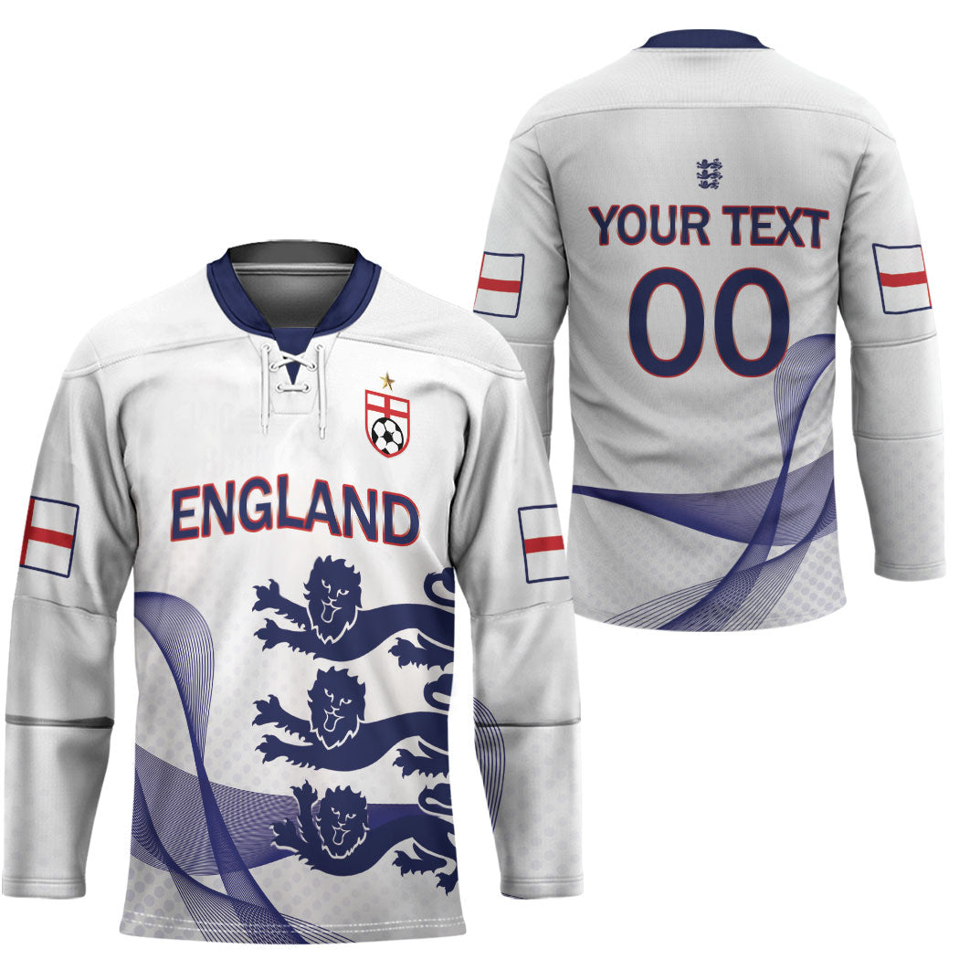 Custom England 2026 World Football Hockey Jersey Three Lions Go Champions