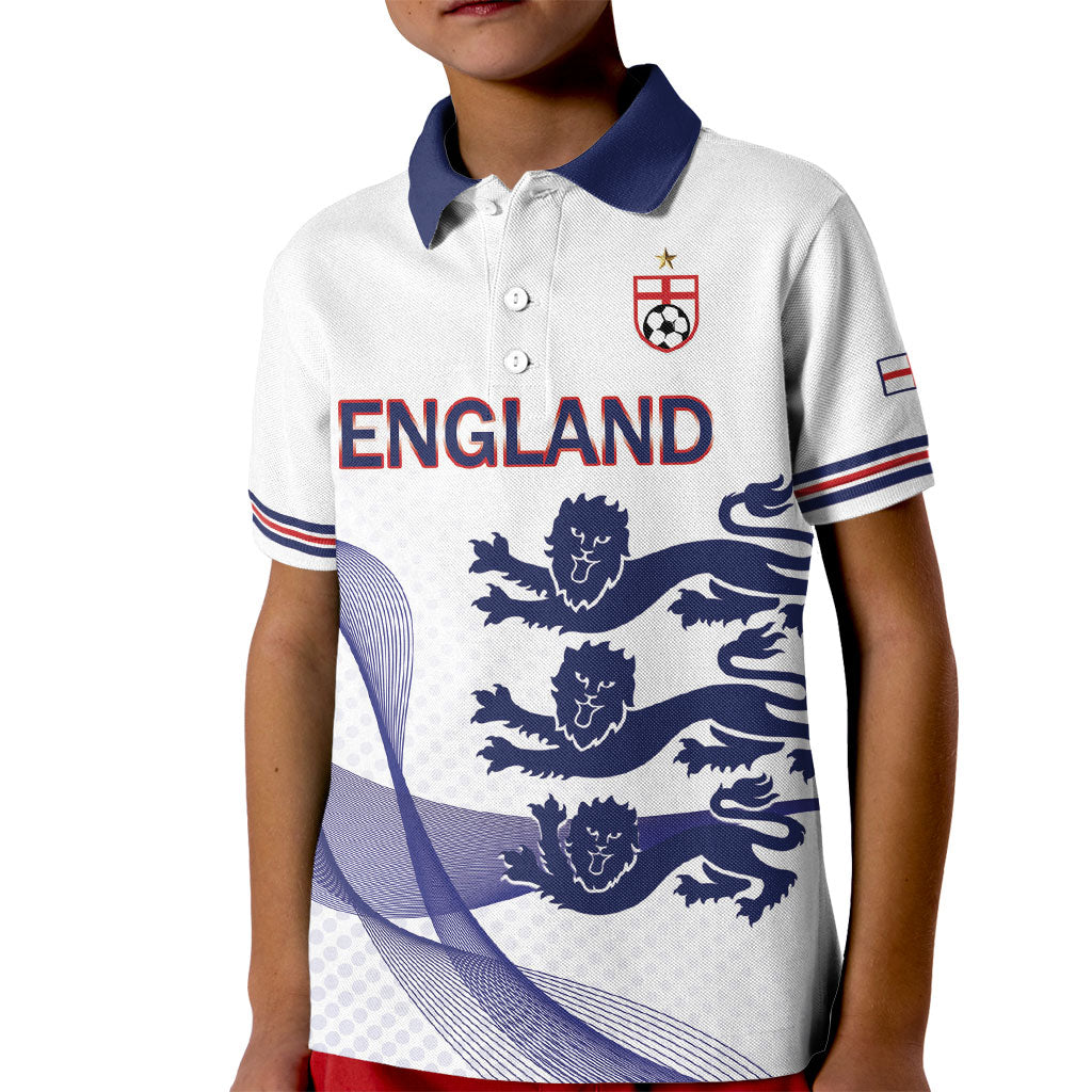 Custom England 2026 World Football Kid Polo Shirt Three Lions Go Champions