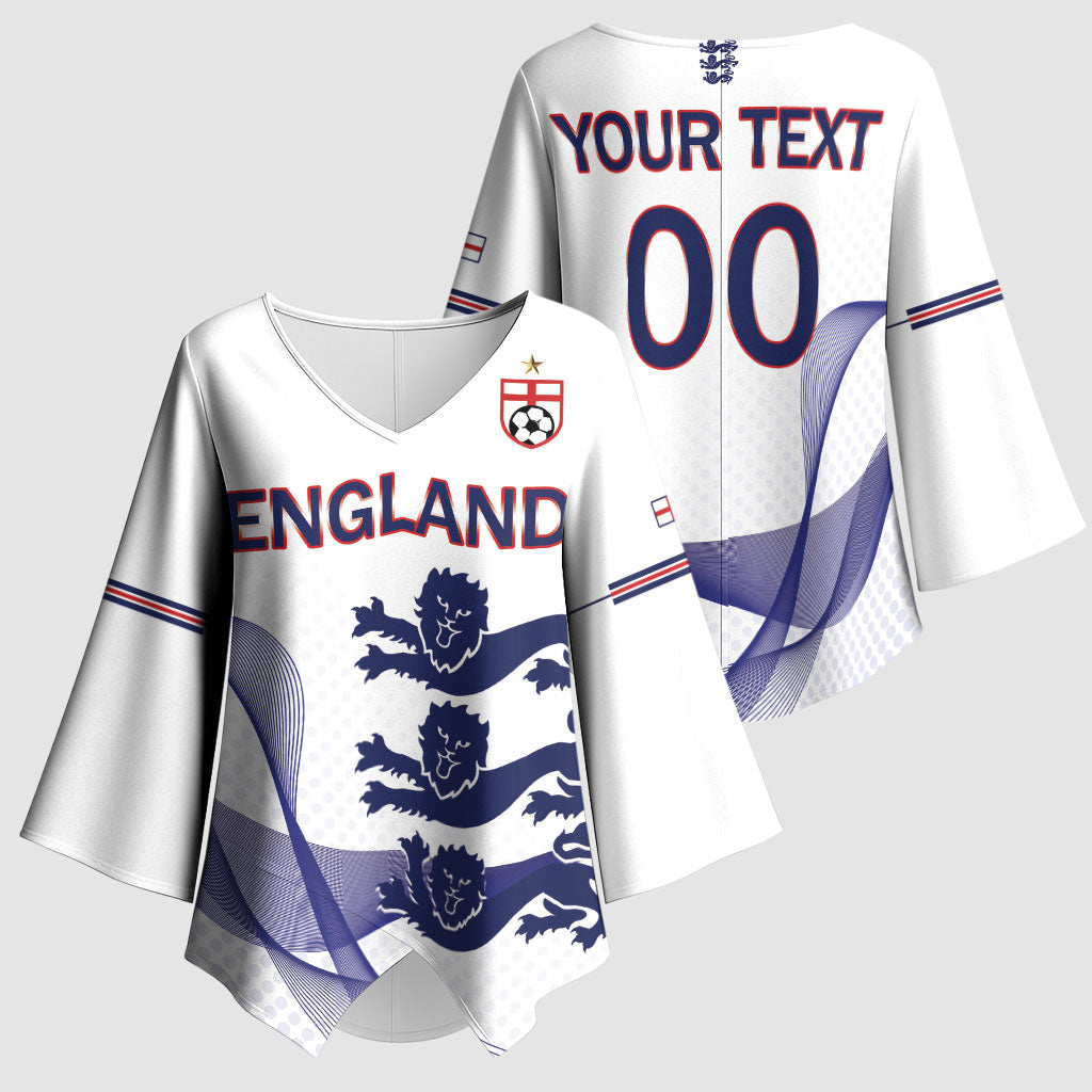 Custom England 2026 World Football Kimono Sleeve Blouse Three Lions Go Champions