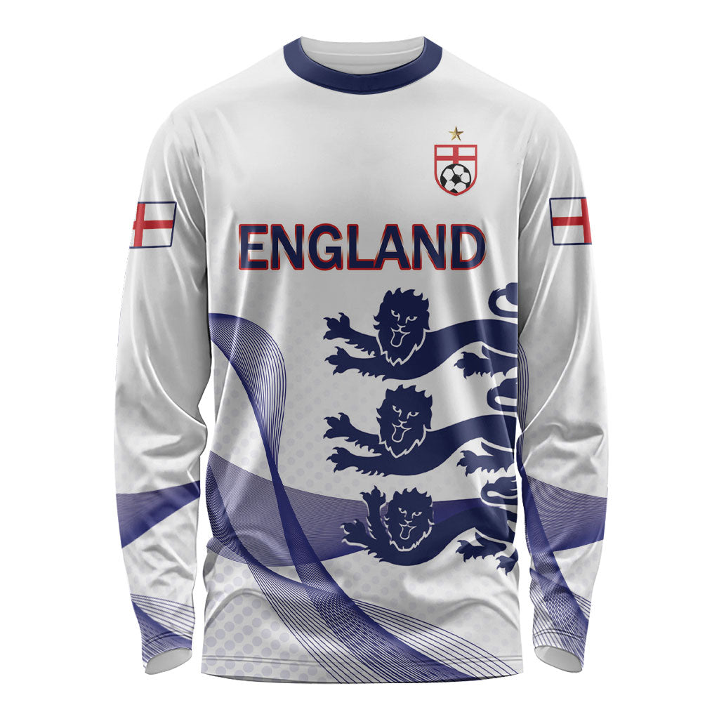 Custom England 2026 World Football Long Sleeve Shirt Three Lions Go Champions