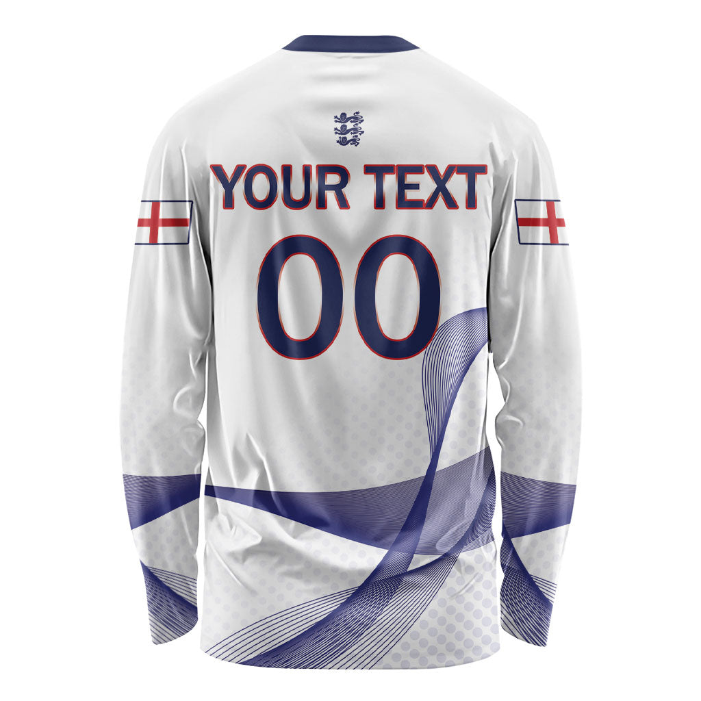 Custom England 2026 World Football Long Sleeve Shirt Three Lions Go Champions