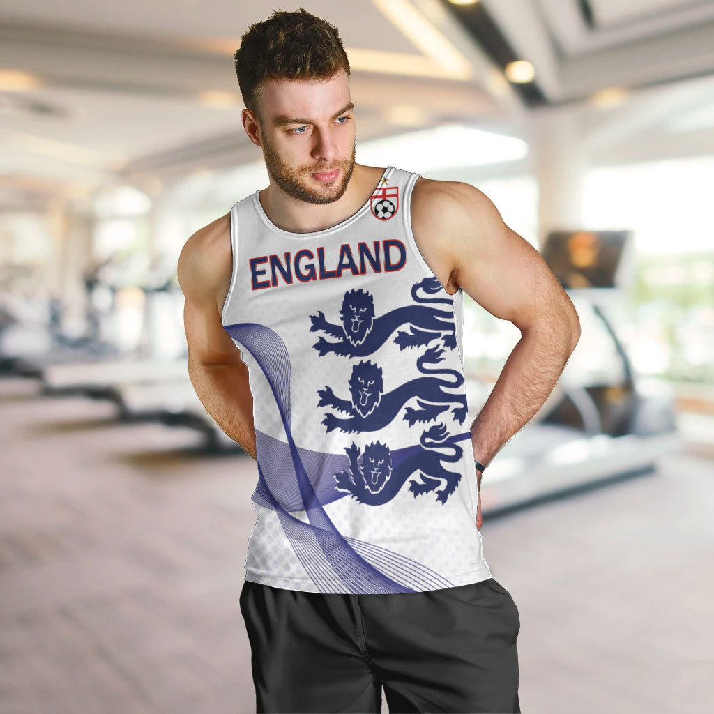 Custom England 2026 World Football Men Tank Top Three Lions Go Champions