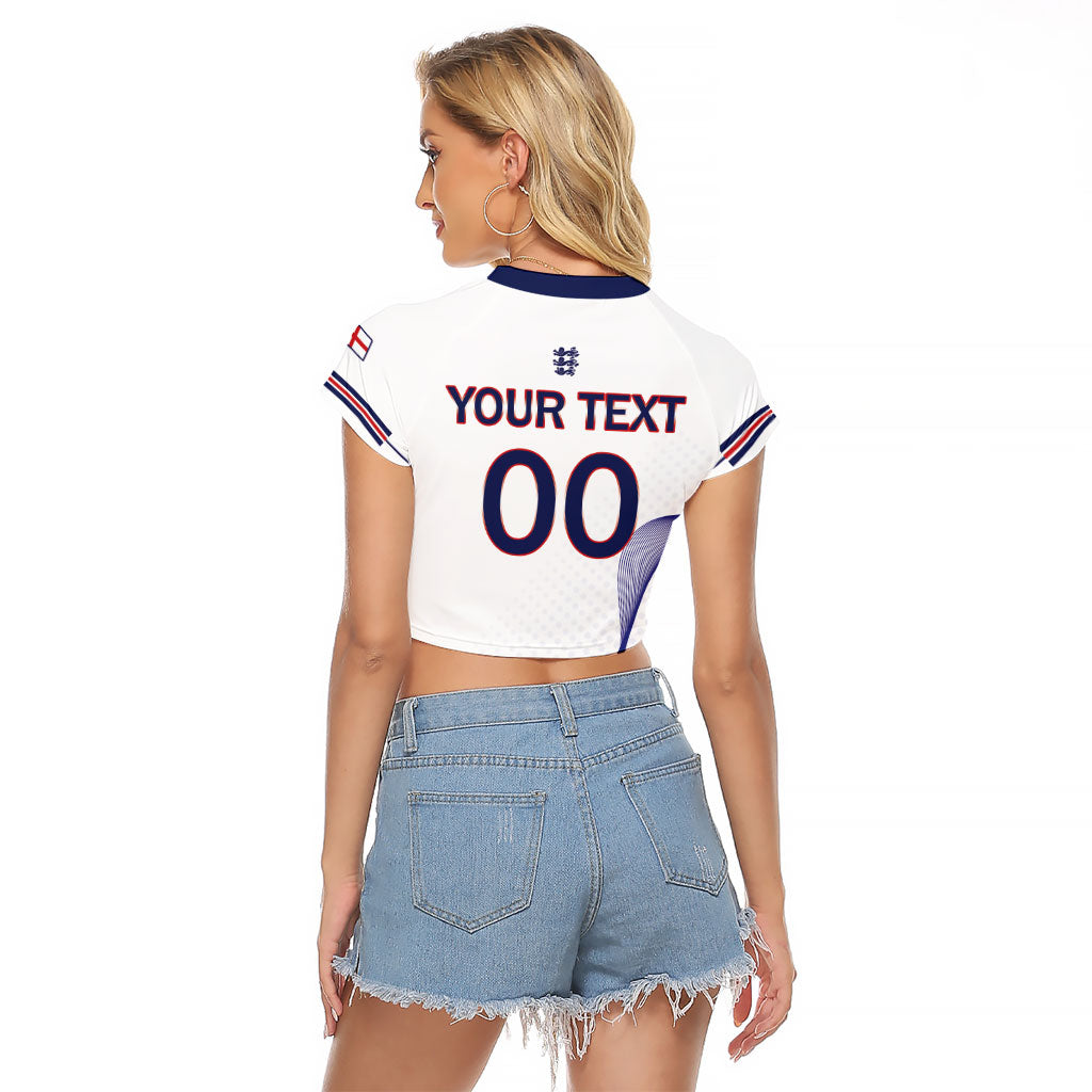 Custom England 2026 World Football Raglan Cropped T Shirt Three Lions Go Champions