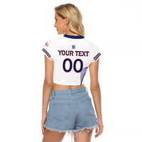 Custom England 2026 World Football Raglan Cropped T Shirt Three Lions Go Champions