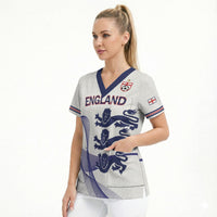 Custom England 2026 World Football Scrub Top Three Lions Go Champions