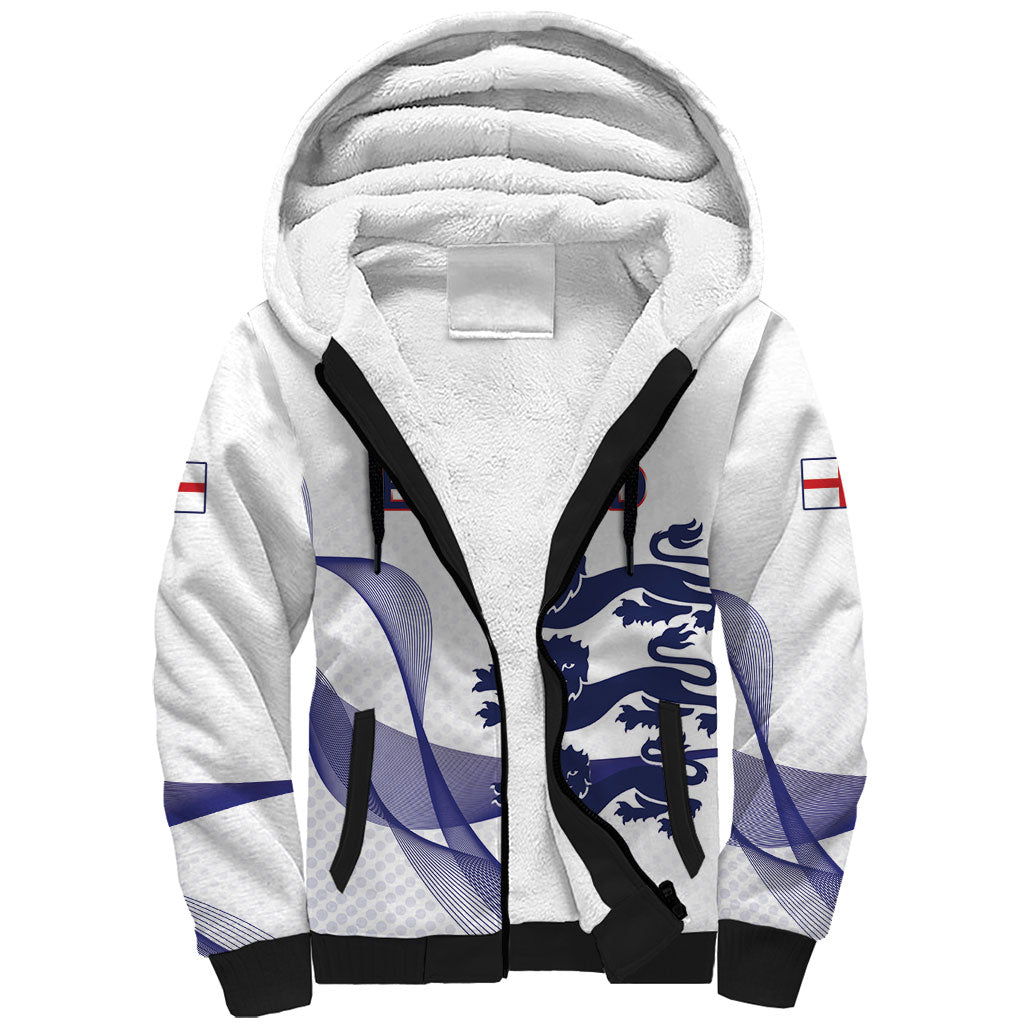 Custom England 2026 World Football Sherpa Hoodie Three Lions Go Champions