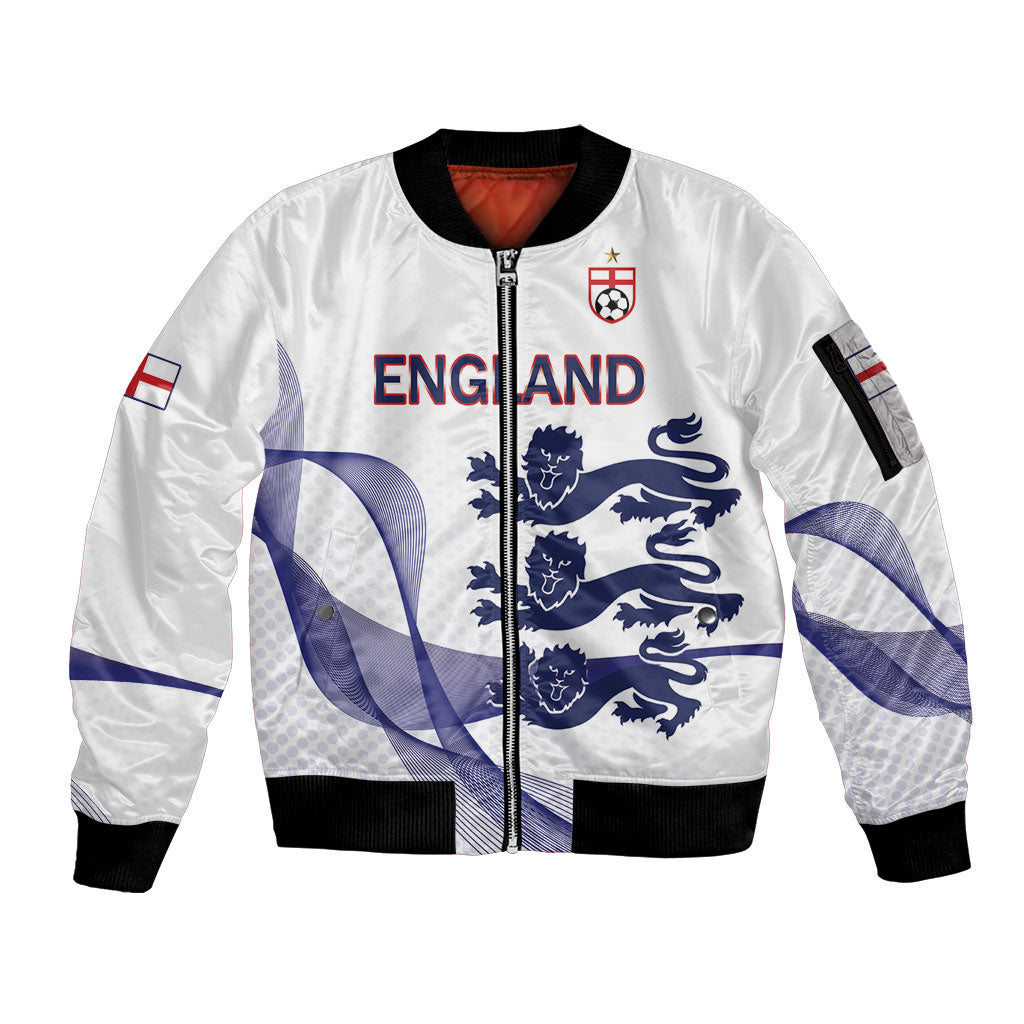 Custom England 2026 World Football Sleeve Zip Bomber Jacket Three Lions Go Champions