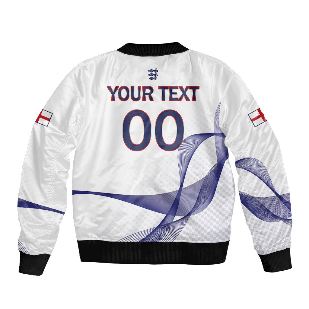 Custom England 2026 World Football Sleeve Zip Bomber Jacket Three Lions Go Champions
