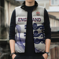 Custom England 2026 World Football Sleeveless Puffer Jacket Three Lions Go Champions