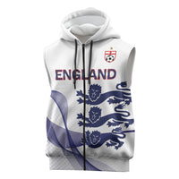 Custom England 2026 World Football Sleeveless Zip Hoodie Three Lions Go Champions