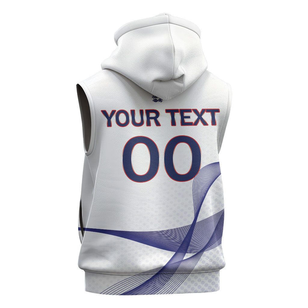 Custom England 2026 World Football Sleeveless Zip Hoodie Three Lions Go Champions
