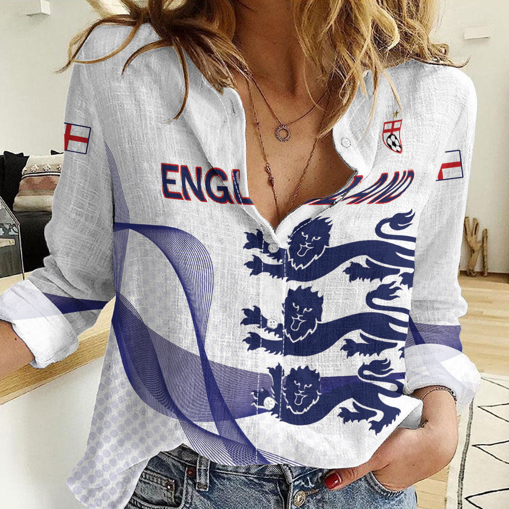 Custom England 2026 World Football Women Casual Shirt Three Lions Go Champions
