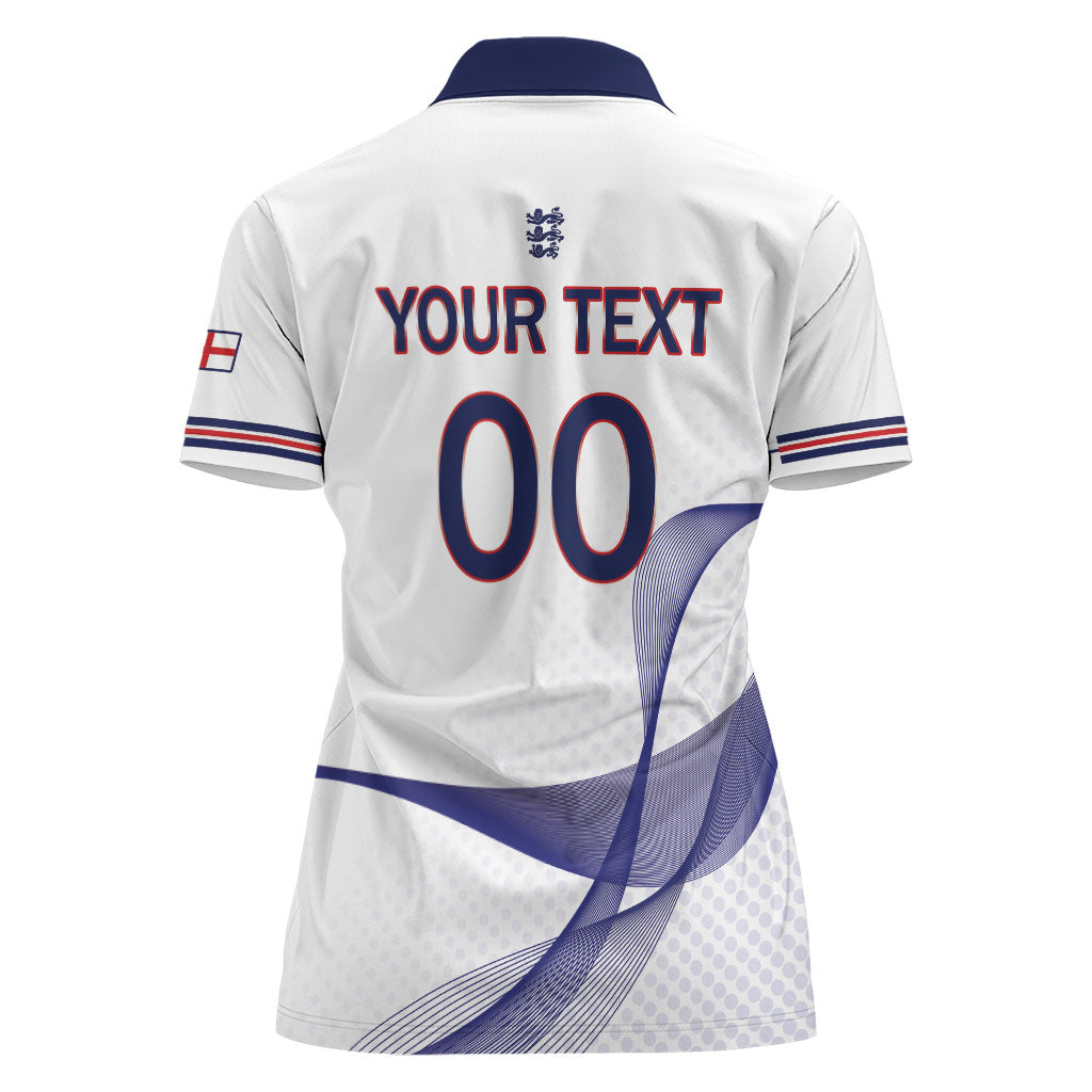 Custom England 2026 World Football Women Polo Shirt Three Lions Go Champions
