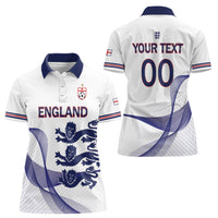 Custom England 2026 World Football Women Polo Shirt Three Lions Go Champions