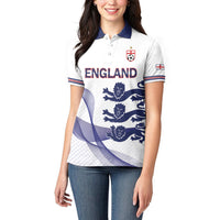 Custom England 2026 World Football Women Polo Shirt Three Lions Go Champions