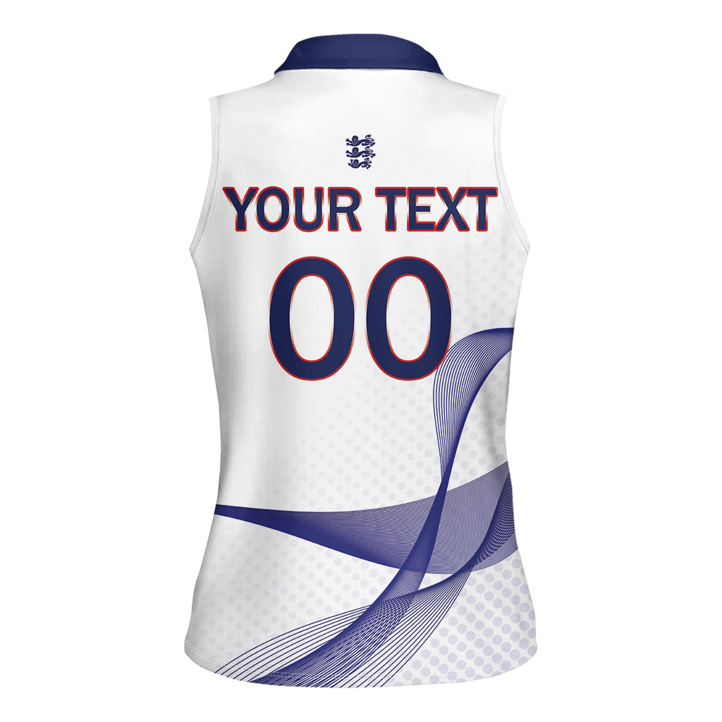Custom England 2026 World Football Women Sleeveless Polo Shirt Three Lions Go Champions