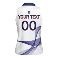 Custom England 2026 World Football Women Sleeveless Polo Shirt Three Lions Go Champions
