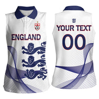 Custom England 2026 World Football Women Sleeveless Polo Shirt Three Lions Go Champions