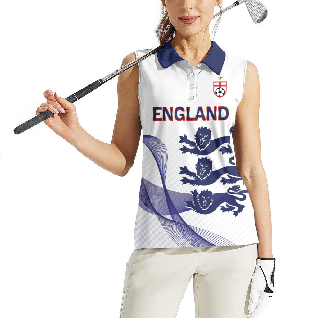Custom England 2026 World Football Women Sleeveless Polo Shirt Three Lions Go Champions