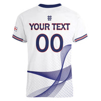 Custom England 2026 World Football Women V-Neck T-Shirt Three Lions Go Champions