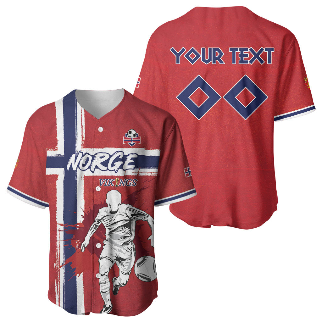 Custom Norge 2026 World Football Baseball Jersey Vikings Go Champions