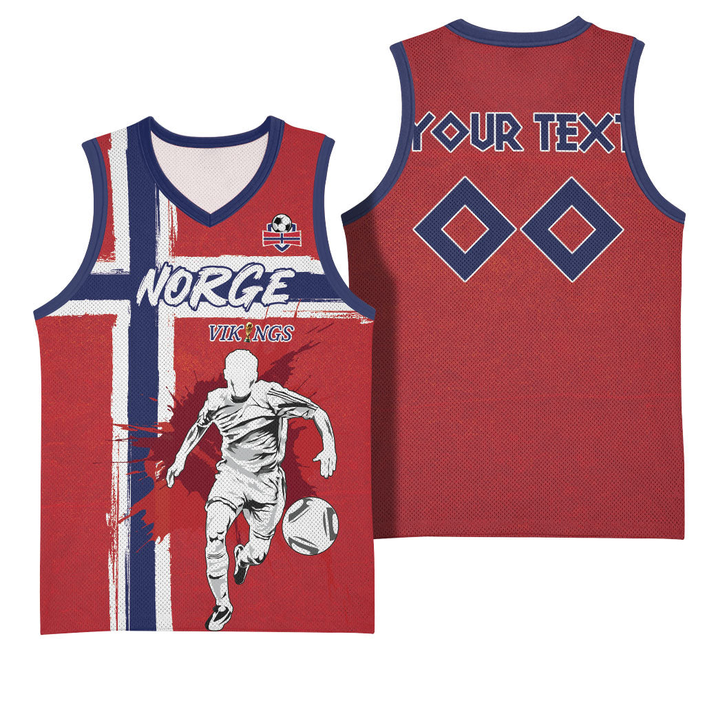 Custom Norge 2026 World Football Basketball Jersey Vikings Go Champions