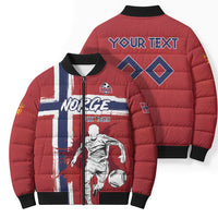 Custom Norge 2026 World Football Bomber Puffer Jacket Vikings Go Champions