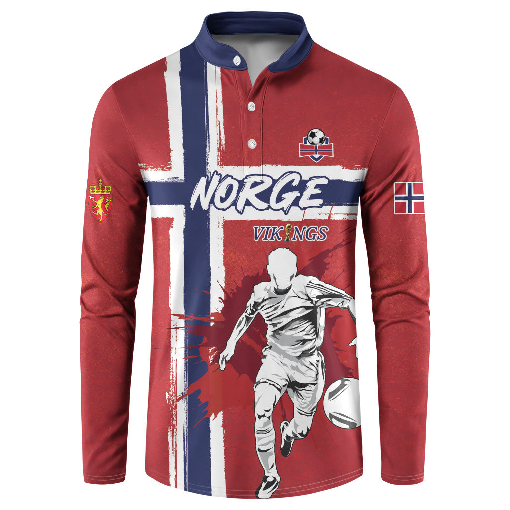 Custom Norge 2026 World Football Button Sweatshirt Vikings Go Champions