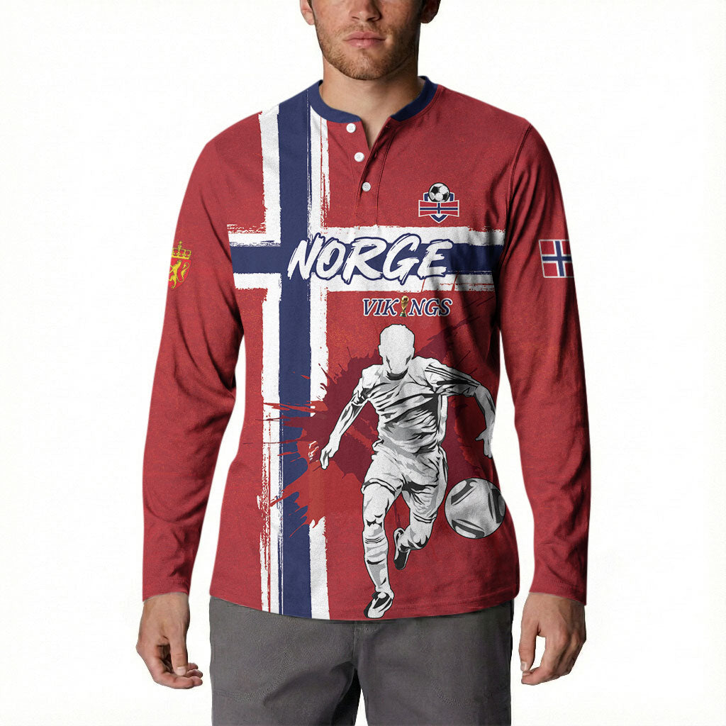 Custom Norge 2026 World Football Button Sweatshirt Vikings Go Champions