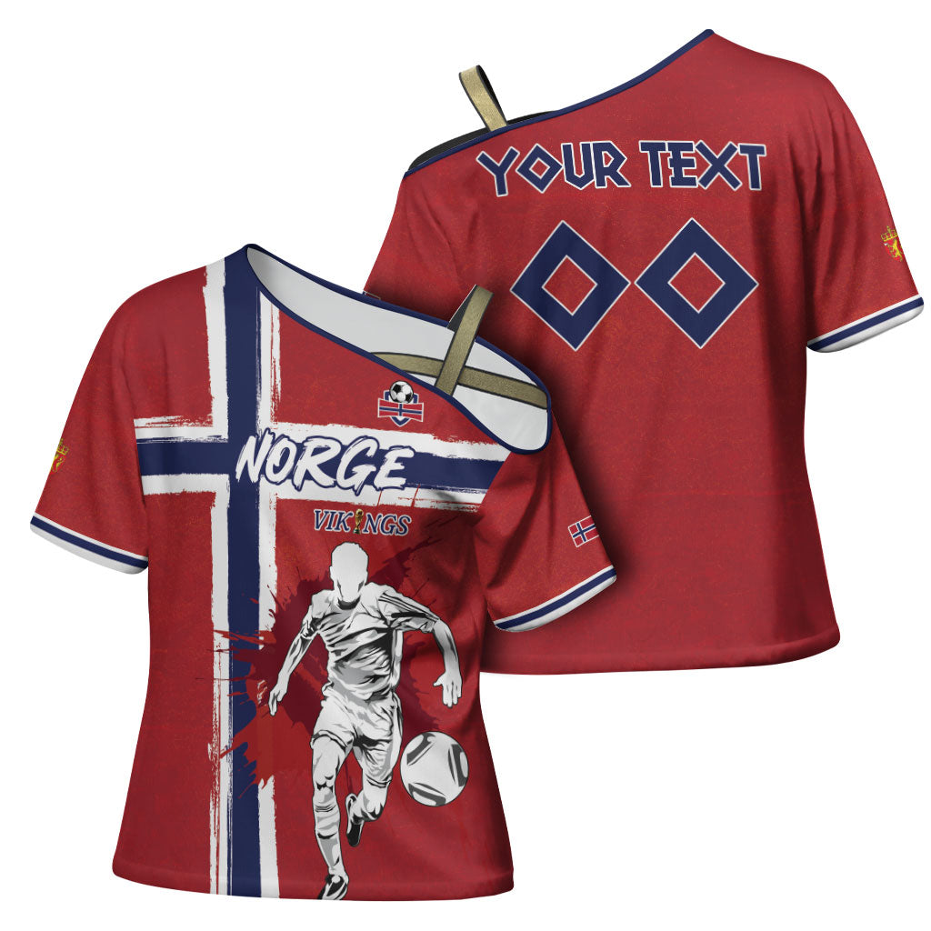 Custom Norge 2026 World Football Cross Shoulder Shirt Vikings Go Champions
