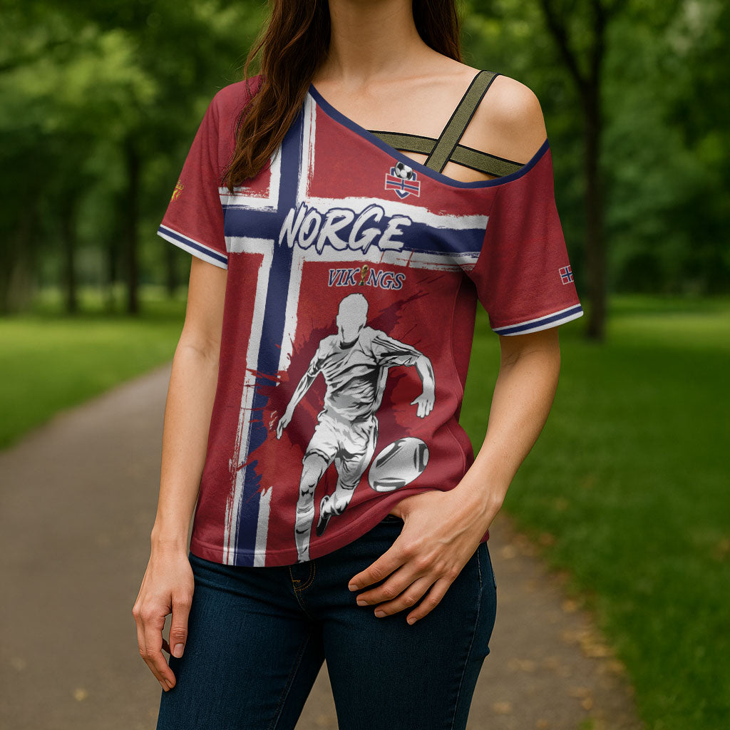 Custom Norge 2026 World Football Cross Shoulder Shirt Vikings Go Champions