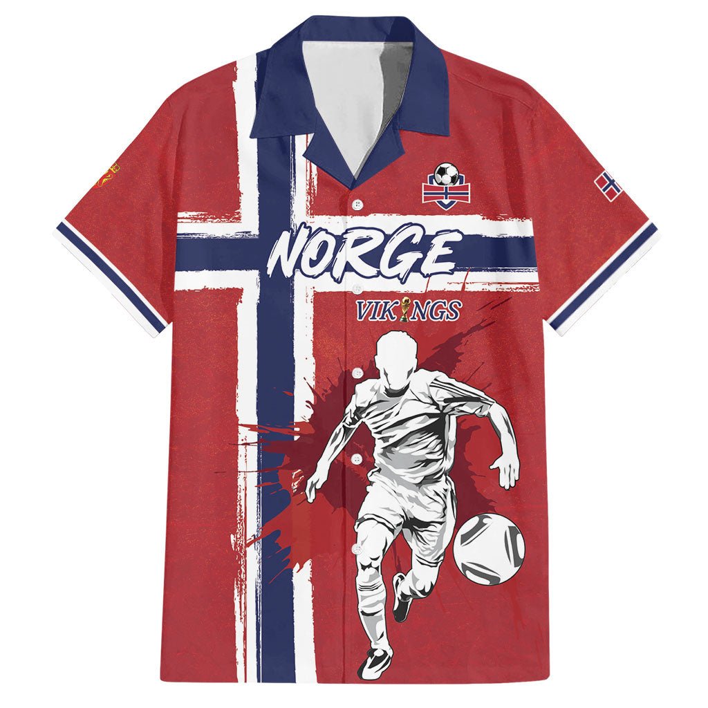 Custom Norge 2026 World Football Hawaiian Shirt Vikings Go Champions