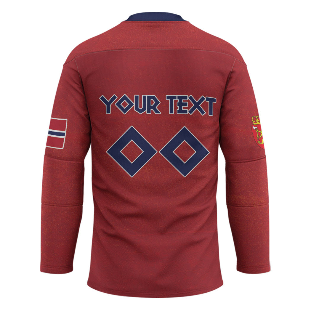 Custom Norge 2026 World Football Hockey Jersey Vikings Go Champions