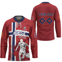 Custom Norge 2026 World Football Hockey Jersey Vikings Go Champions